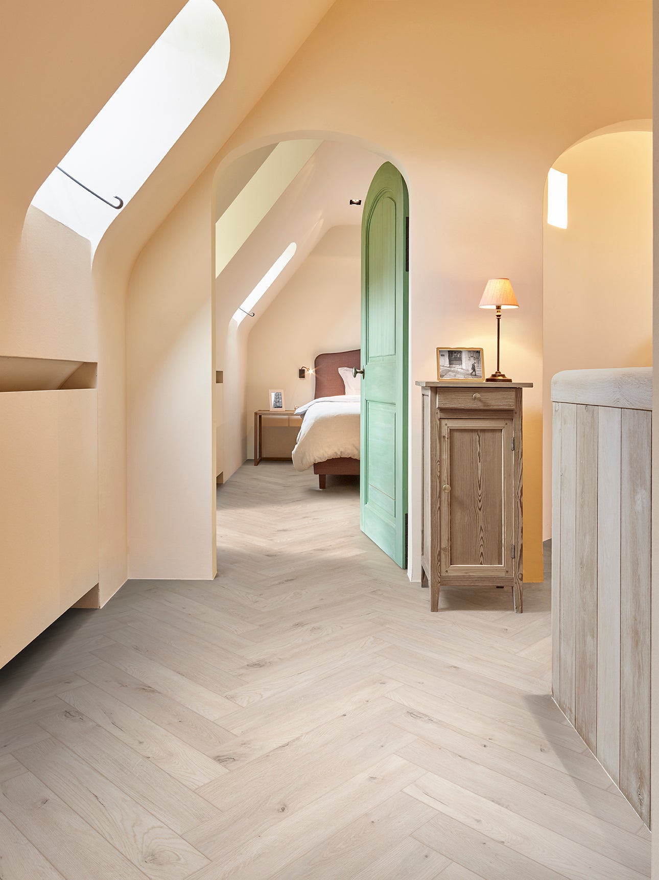 COREtec Naturals Herringbone Collection Rigid Core Click Luxury Vinyl Tile Plank