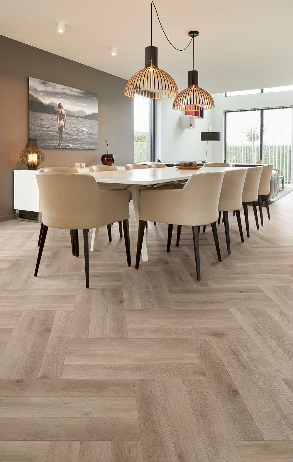 COREtec Naturals Herringbone Collection Rigid Core Click Luxury Vinyl Tile Plank