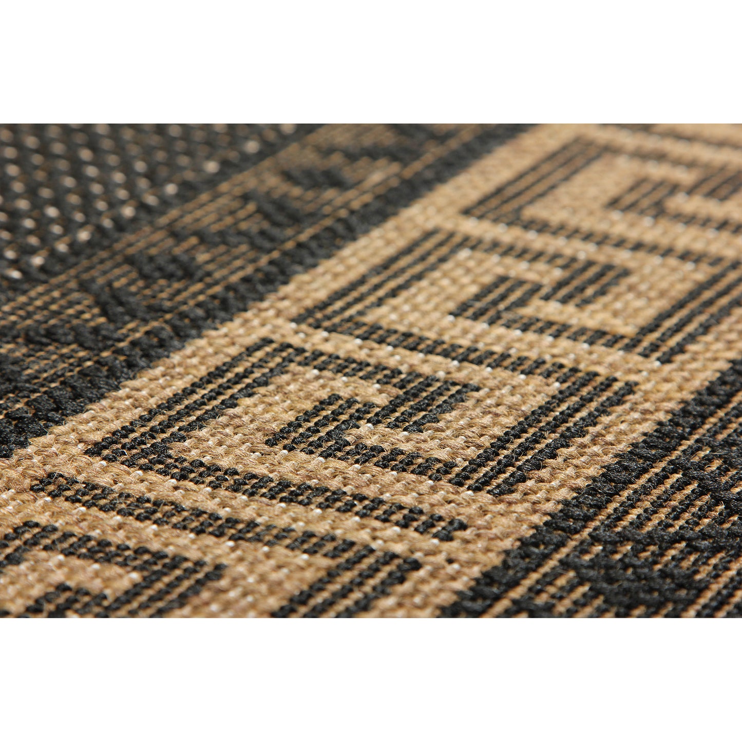 Greek Key Flatweave Black Rug