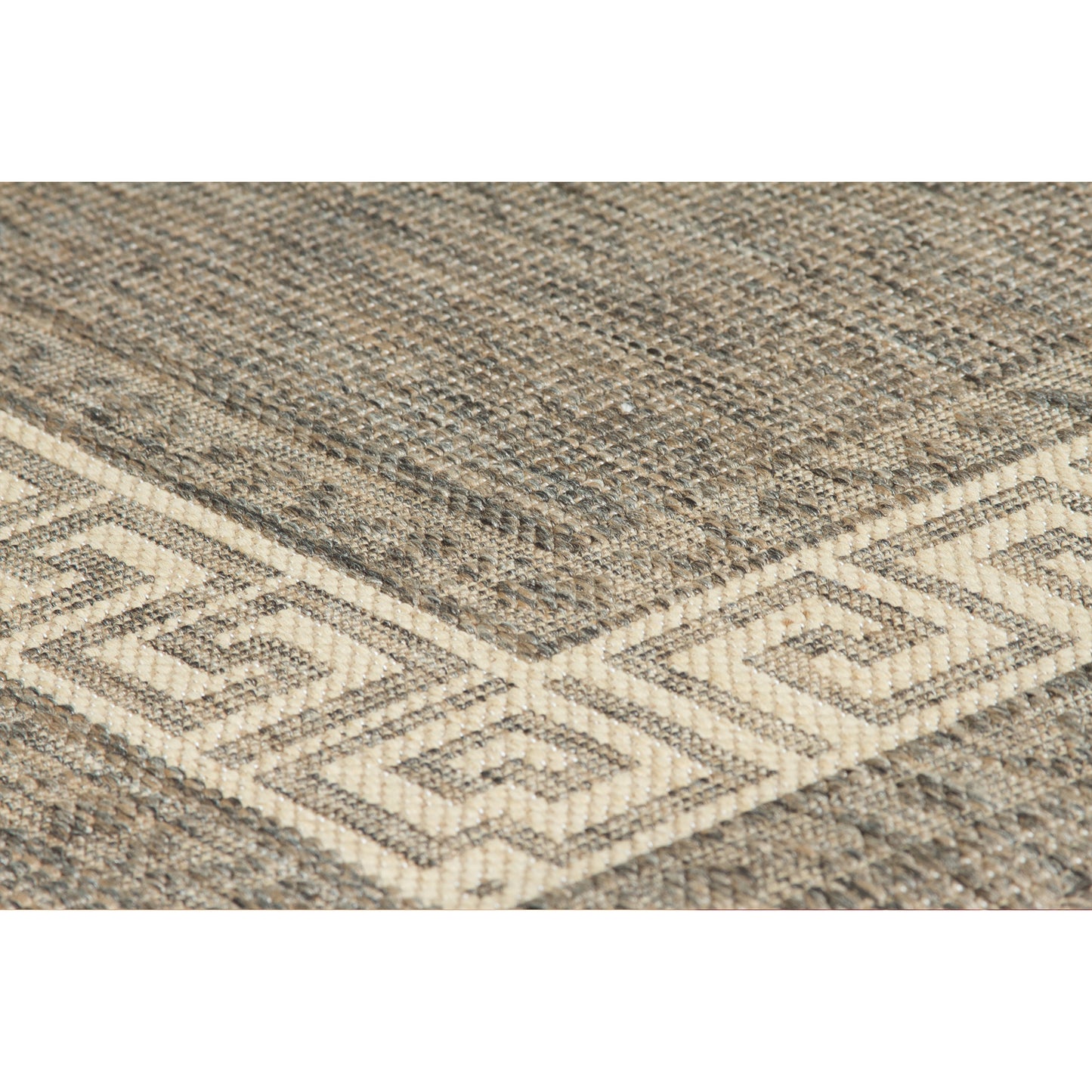 Greek Key Flatweave Grey Rug