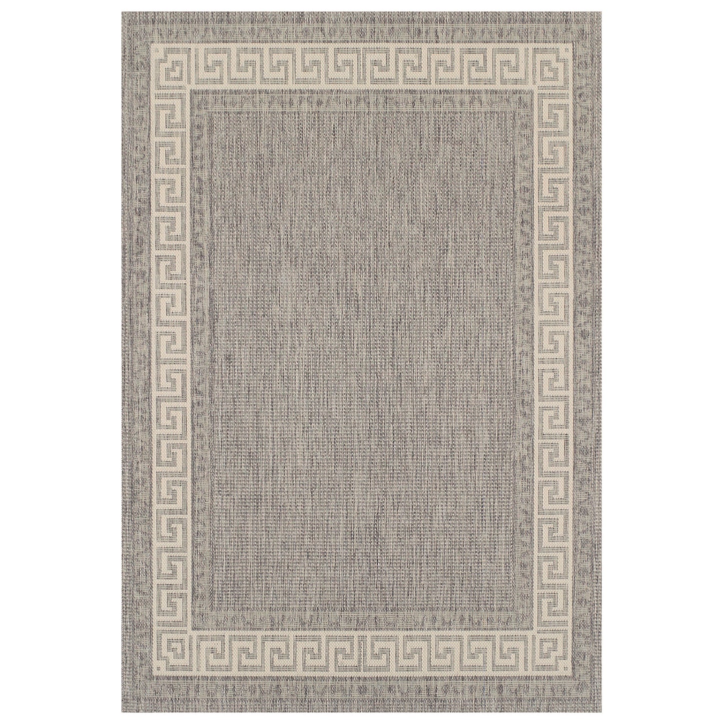 Greek Key Flatweave Grey Rug