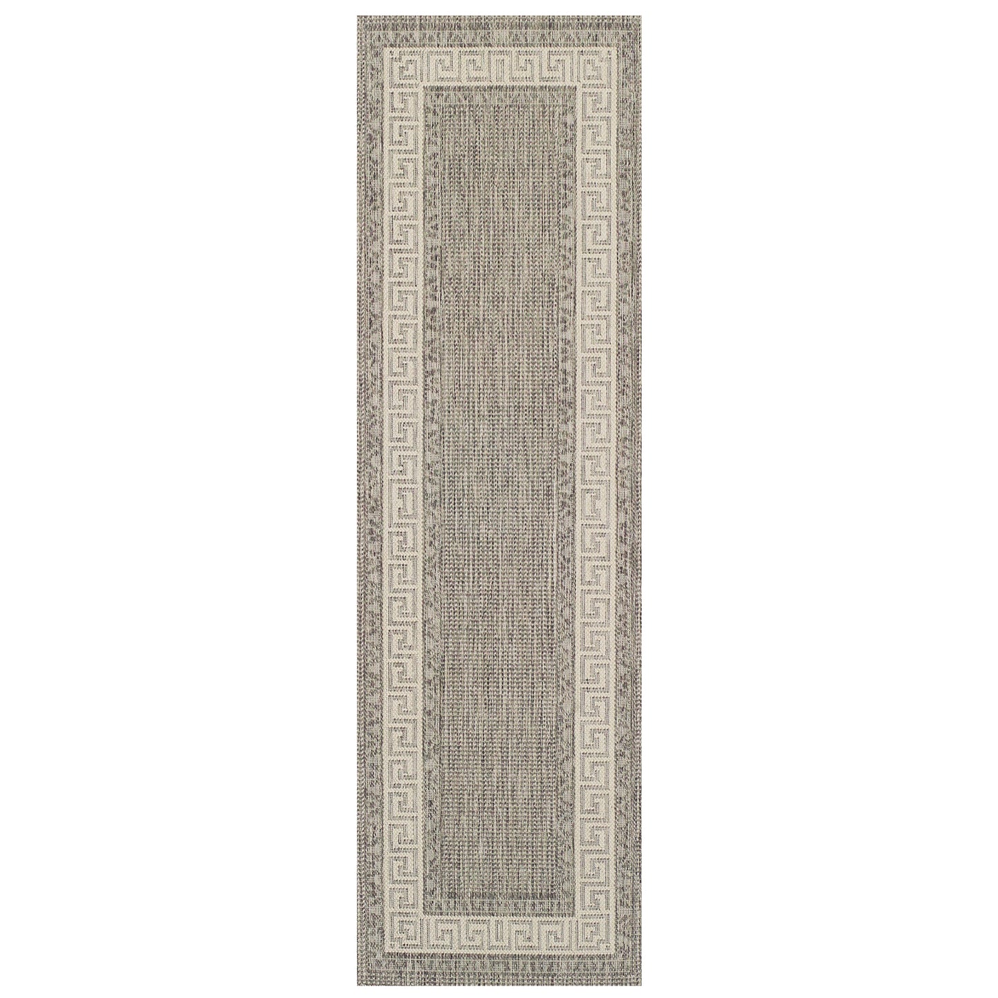 Greek Key Flatweave Grey Rug