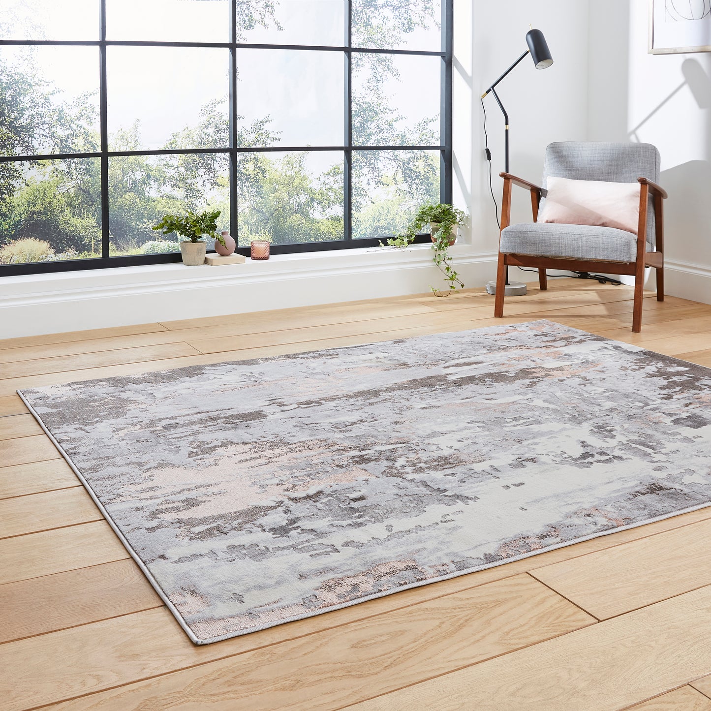 Apollo GR580 Grey & Rose Rug