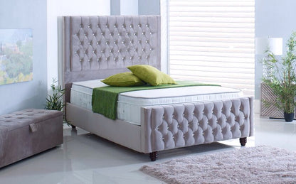 Elite King Size Bed in Plush Silver