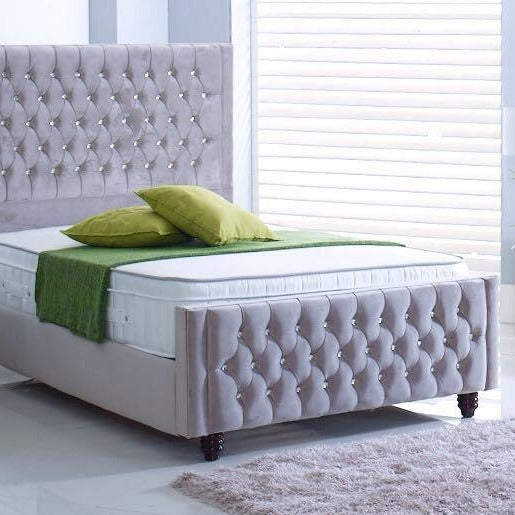 Elite King Size Bed in Plush Silver
