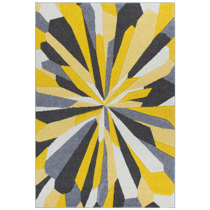 Portland Grey/Cream/Yellow Design 2 Rug (3337A)