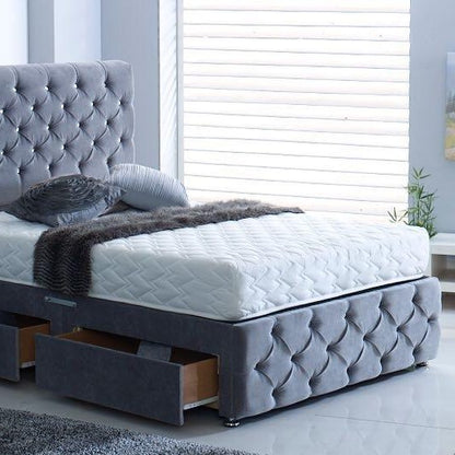 Romney Double Bed in Malia Grey