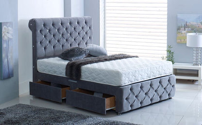 Romney King Size Bed in Malia Grey