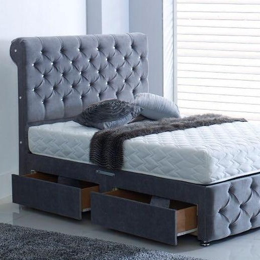 Romney King Size Bed in Malia Grey