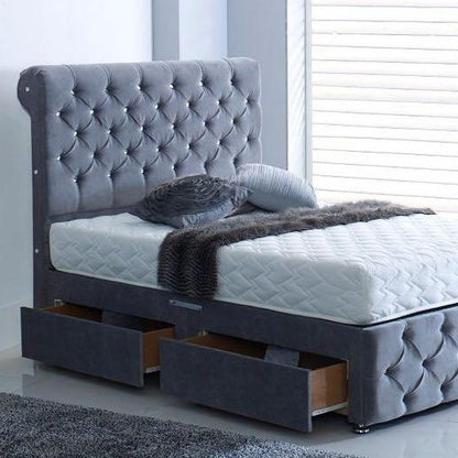 Romney Double Bed in Malia Grey