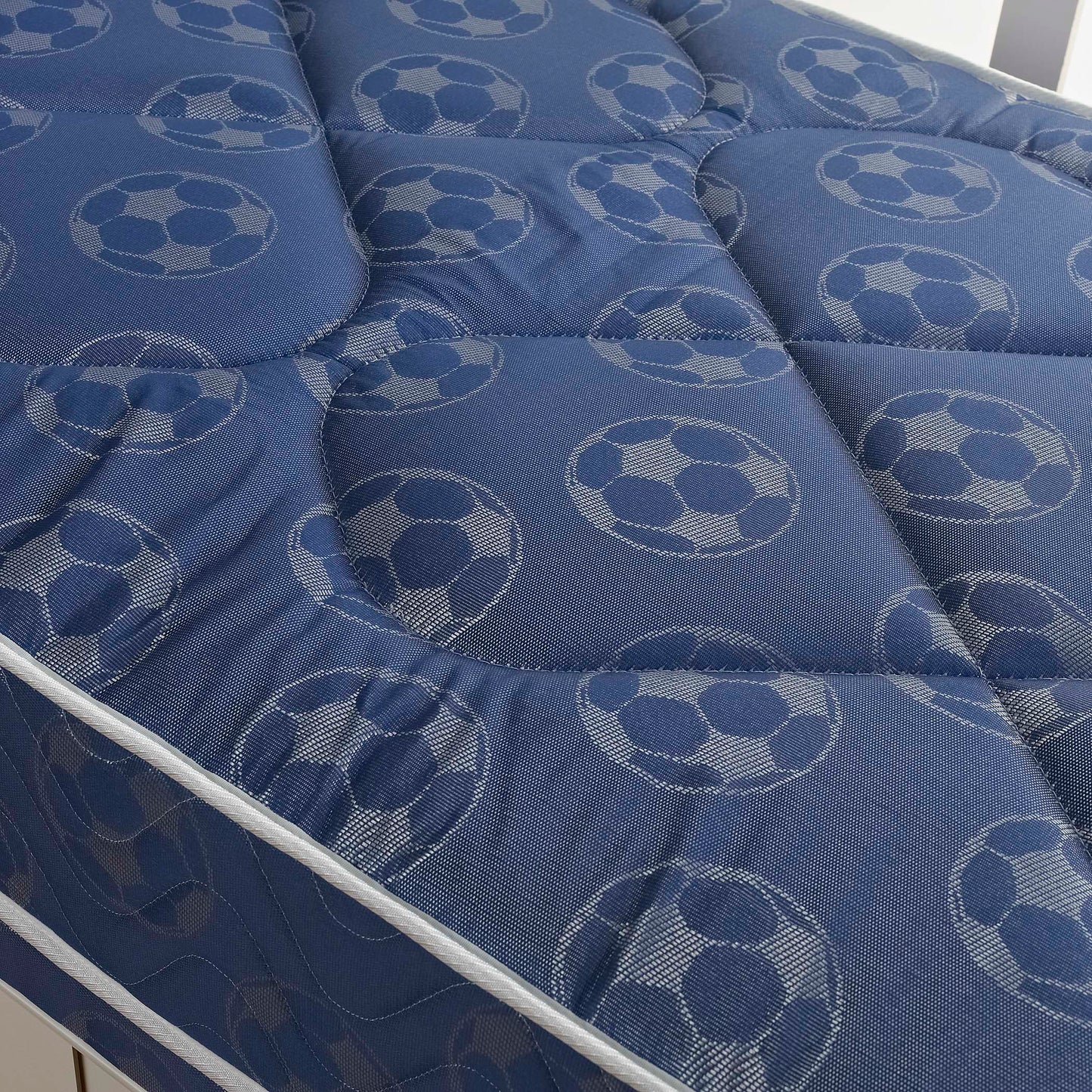 Blue Football Divan Bed With Headboard and Storage