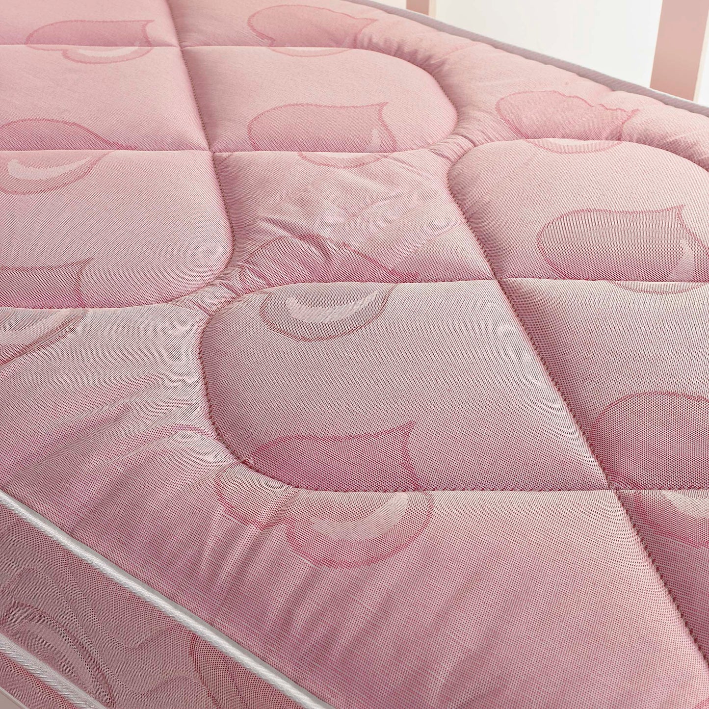 Pink Hearts Sliding Storage Divan Bed With Headboard